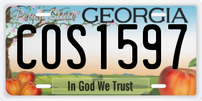 GA license plate COS1597