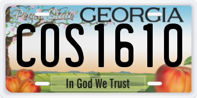 GA license plate COS1610