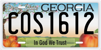 GA license plate COS1612