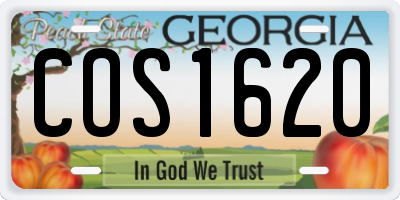 GA license plate COS1620