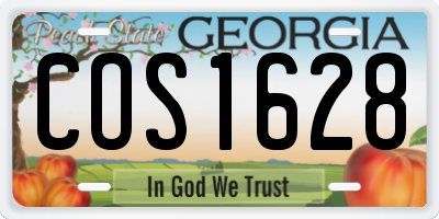 GA license plate COS1628