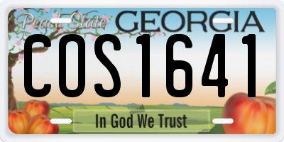 GA license plate COS1641