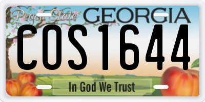 GA license plate COS1644