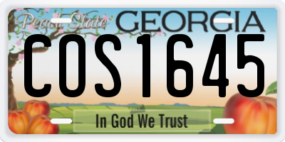 GA license plate COS1645