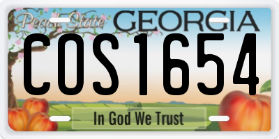 GA license plate COS1654