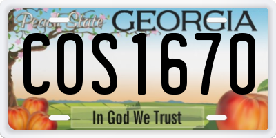 GA license plate COS1670