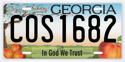 GA license plate COS1682