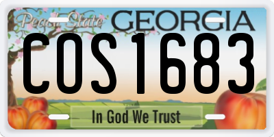 GA license plate COS1683
