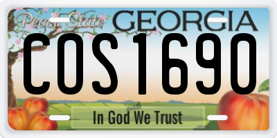 GA license plate COS1690