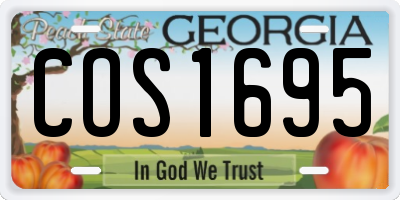 GA license plate COS1695