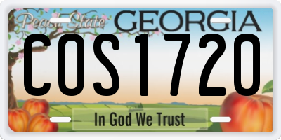 GA license plate COS1720