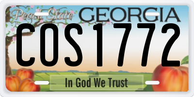 GA license plate COS1772