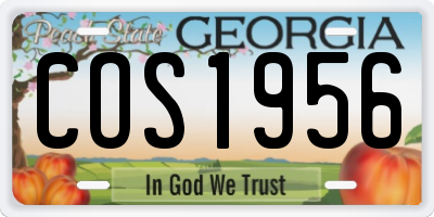 GA license plate COS1956