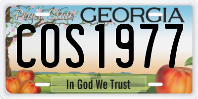 GA license plate COS1977