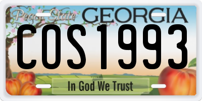 GA license plate COS1993