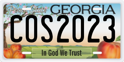 GA license plate COS2023