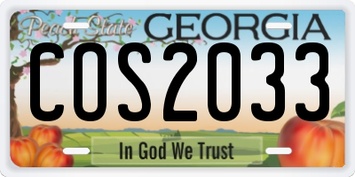 GA license plate COS2033