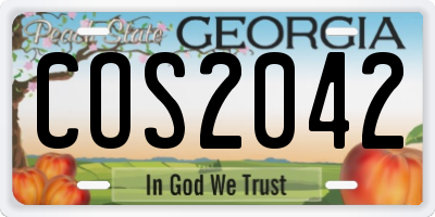 GA license plate COS2042