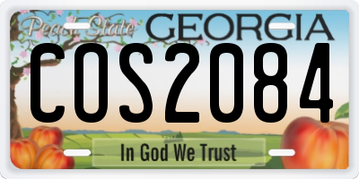 GA license plate COS2084