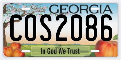 GA license plate COS2086