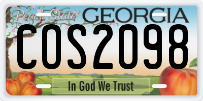 GA license plate COS2098
