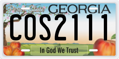 GA license plate COS2111