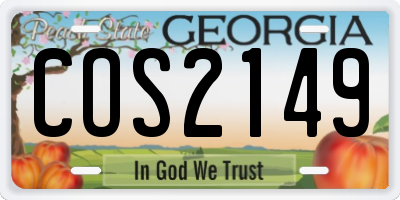GA license plate COS2149