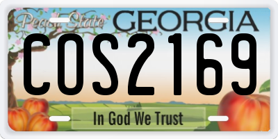 GA license plate COS2169