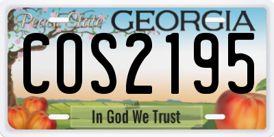 GA license plate COS2195