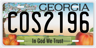 GA license plate COS2196