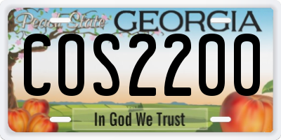 GA license plate COS2200