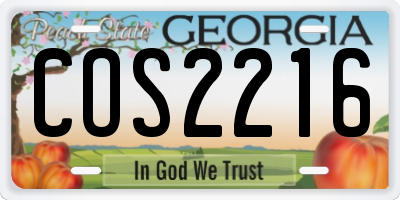 GA license plate COS2216