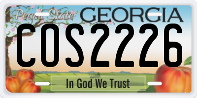 GA license plate COS2226