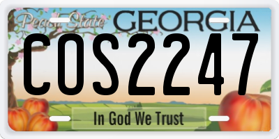 GA license plate COS2247