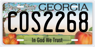GA license plate COS2268