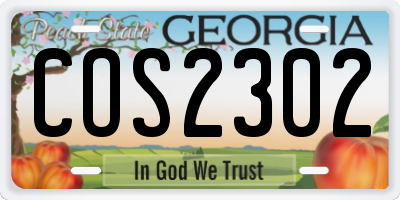 GA license plate COS2302