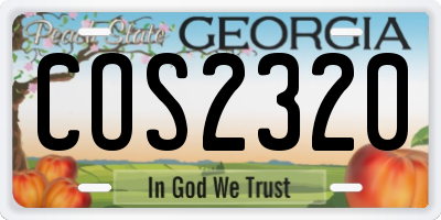 GA license plate COS2320