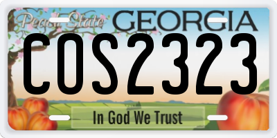 GA license plate COS2323