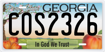 GA license plate COS2326