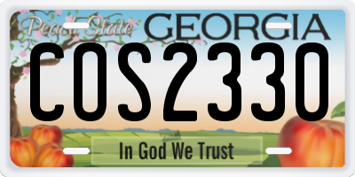 GA license plate COS2330