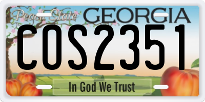 GA license plate COS2351