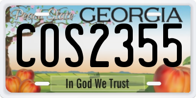 GA license plate COS2355
