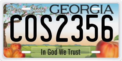 GA license plate COS2356
