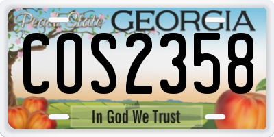 GA license plate COS2358