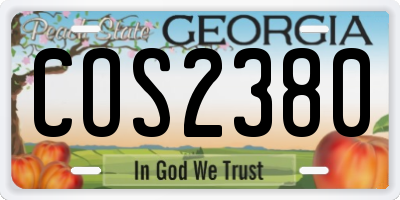 GA license plate COS2380