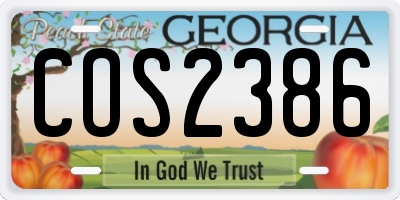 GA license plate COS2386