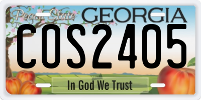 GA license plate COS2405