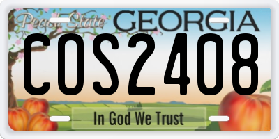 GA license plate COS2408