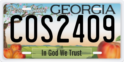GA license plate COS2409