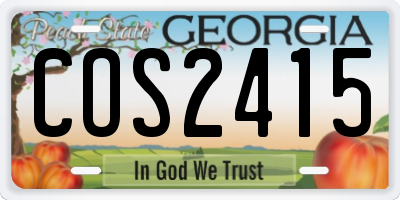 GA license plate COS2415